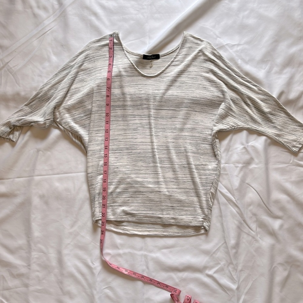 Laila Jayde dolman knit shirt size XS petite. Black and white stripped.